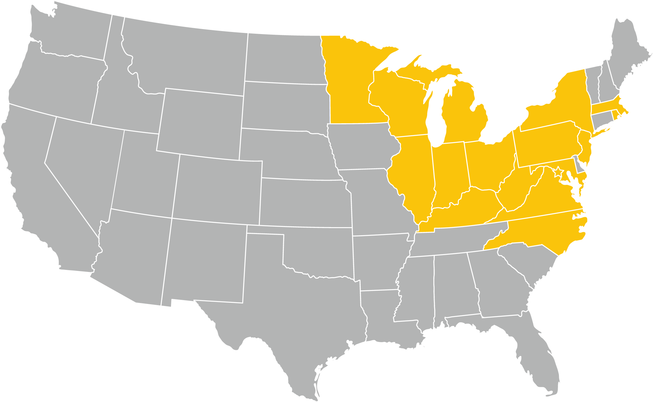 Map of states where GLBC distributes