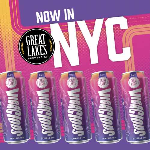 Great Lakes Brewing Company now in NYC with Vibacious cans